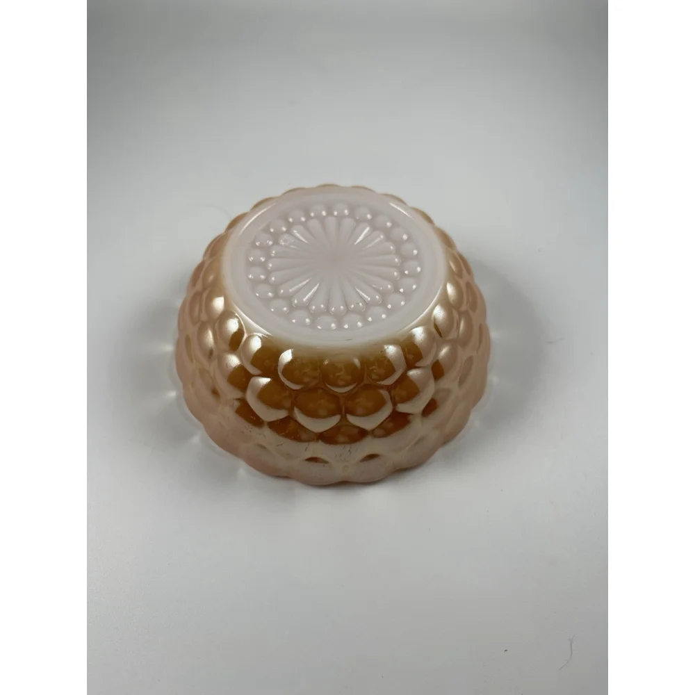 Vint Fire King Peach Luster Honeycomb Bowl Bubble Bowl Anchor Hocking 5